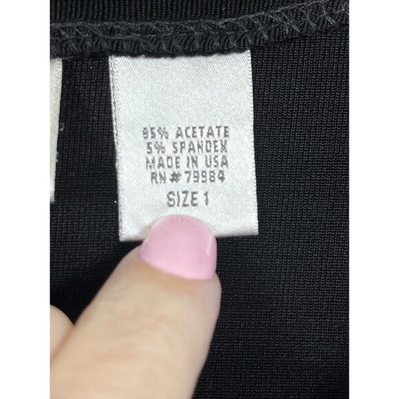 Chicos Travelers Long Sleeve Slinky Black Long Sleeve blouse 1 Top M 6 8 - Picture 3 of 6